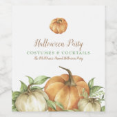 Fall Pumpkin Halloween Weinlabel Weinetikett (Einzelnes Label)