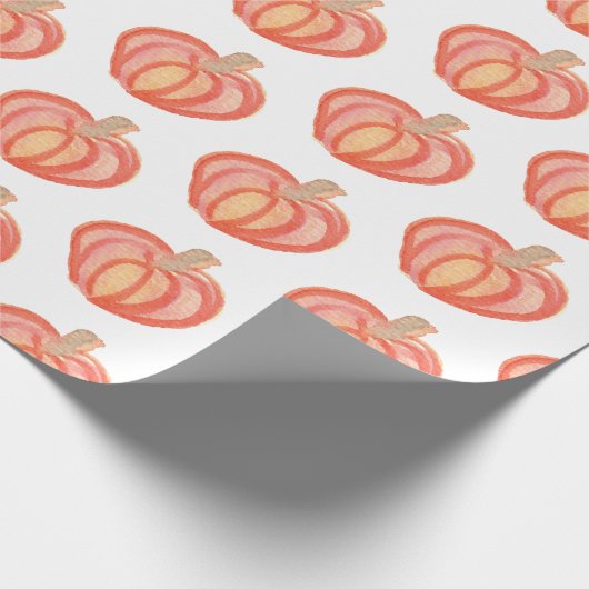 Fall Pumpkin Hand gestrichen Orange Geschenkpapier (Ecke)