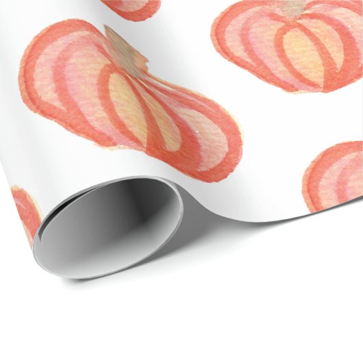 Fall Pumpkin Hand gestrichen Orange Geschenkpapier (Rolleneckpunkt)