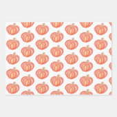 Fall Pumpkin Hand gestrichen Orange Geschenkpapier Set (Vorderseite)