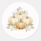 Fall Pumpkin Happy Thanksgiving Runder Aufkleber (Vorderseite)