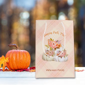 Fall Pumpkin Harvest Pink Erntedank anpassen Mittlere Geschenktüte