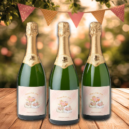 Fall Pumpkin Harvest Pink Erntedank anpassen Schaumweinetikett