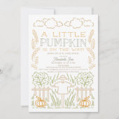Fall Pumpkin Harvest Scarecrow Baby Dusche Einladung (Vorderseite)