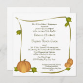 Fall Pumpkin Harvest Wedding Einladung (Vorne/Hinten)