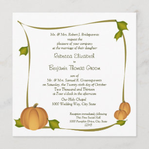 Fall Pumpkin Harvest Wedding Einladung