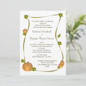 Fall Pumpkin Harvest Wedding Einladung (Stehend Vorderseite)