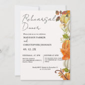 Fall Pumpkin Hochzeit Probe Dinner Einladung (Vorderseite)