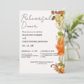 Fall Pumpkin Hochzeit Probe Dinner Einladung (Stehend Vorderseite)