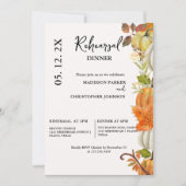 Fall Pumpkin Hochzeit Probe Dinner Einladung (Vorderseite)