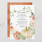 Fall Pumpkin ist auf der Way Baby-Dusche Einladung (Vorne/Hinten)