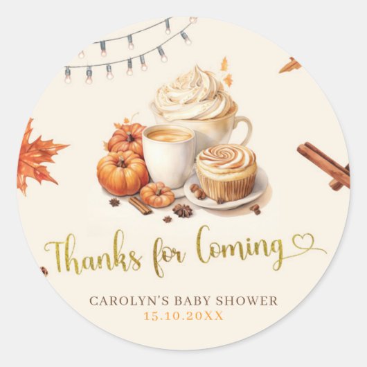 Fall Pumpkin ist Brechen Kaffee Danke Sticker (Vorderseite)