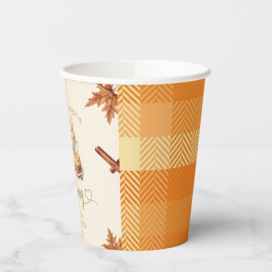 Fall Pumpkin ist Brechen Kaffee Dusche Papier Tass Pappbecher (Links)