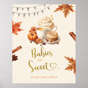 Fall Pumpkin ist Brewing Coffee Baby sind süß Poster