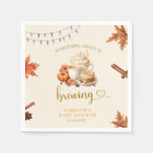 Fall Pumpkin ist Brewing Coffee Verlass Paper Napk Serviette (Vorderseite)