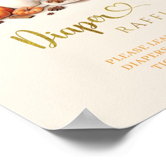 Fall Pumpkin ist Brewing Coffee Verlassen Diaper R Poster (Ecke)