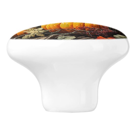 Fall Pumpkin Keramikknauf (Seitenansicht)