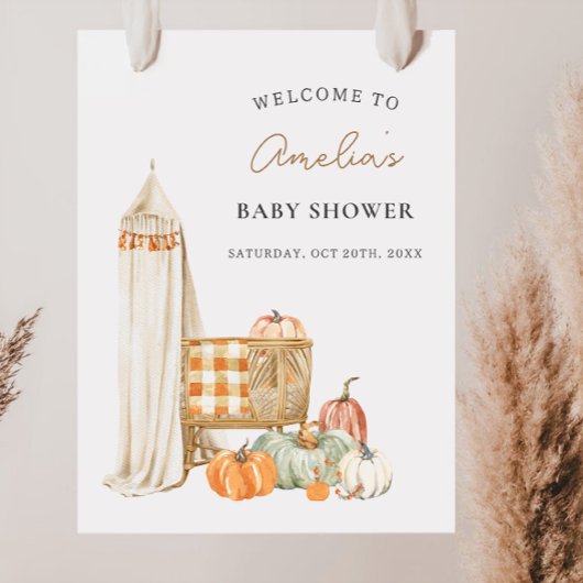 Fall Pumpkin Kinderzimmer Babydusche Willkommenspe Poster
