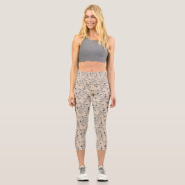 Fall Pumpkin Kontur Capri Leggins - Tan Leggings