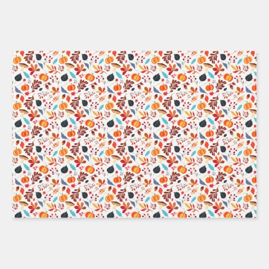 Fall Pumpkin & Leaf Geschenkpapier Set (Vorderseite 2)