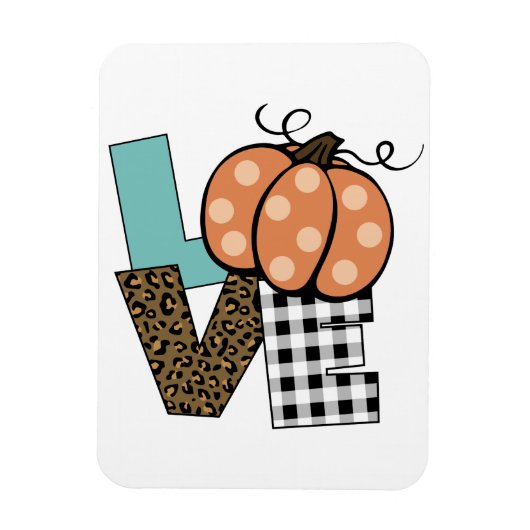 Fall Pumpkin-Liebe Magnet (Vertikal)