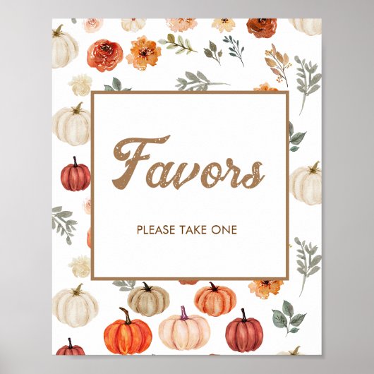 Fall Pumpkin Lieblings Kinderdusche Poster (Vorne)