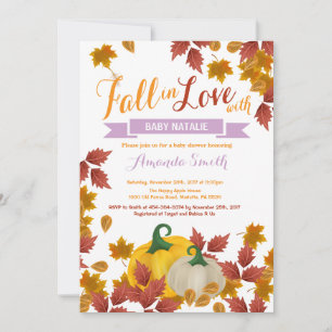 Fall Pumpkin Lila Girl Babydusche Einladung
