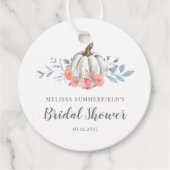 Fall Pumpkin Lilac Rustikales Brautparty Geschenkanhänger (Vorderseite)