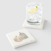 Fall Pumpkin Marble Trivet Steinuntersetzer (Seitenansicht)