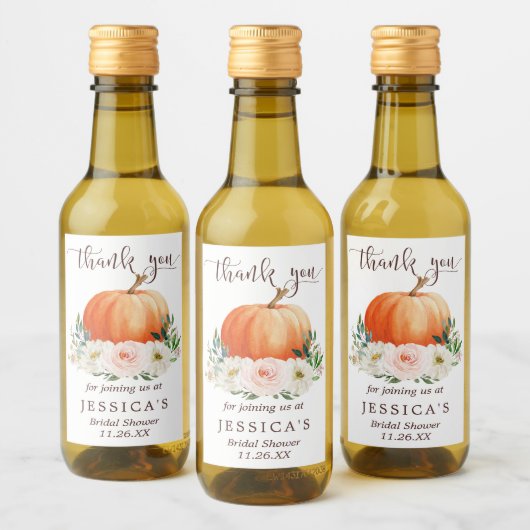 Fall Pumpkin Mini Weinflasche Etikett (Flaschen)
