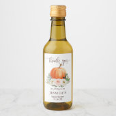 Fall Pumpkin Mini Weinflasche Etikett (Vorderseite)