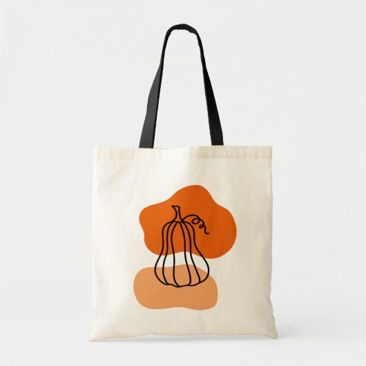 Fall Pumpkin mit Abstraktem Orange Blob Shapes Sho Tragetasche (Vorne)