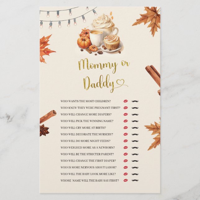 Fall Pumpkin Mommy oder Daddy Games (Vorderseite)