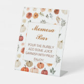 Fall Pumpkin Momosa Bar Bay Duwer Pedestzeichen Sockelschild (Vorderseite)