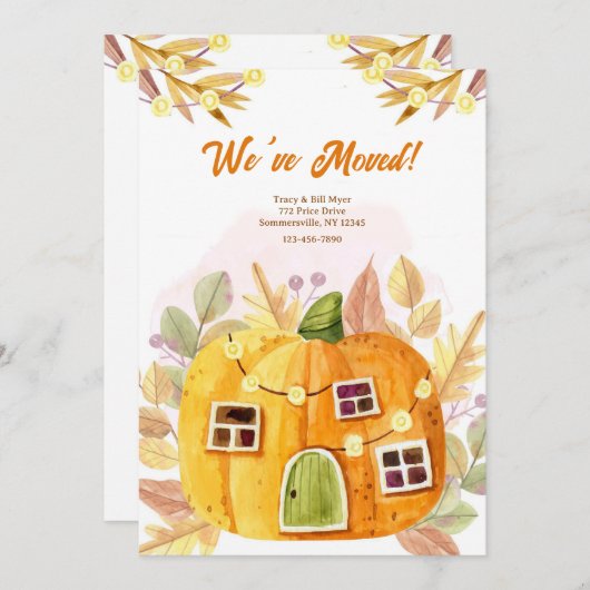 Fall Pumpkin Moving Ankündigung (Vorne/Hinten)