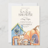 Fall Pumpkin Mushroom Baby Dusche Einladung (Vorderseite)