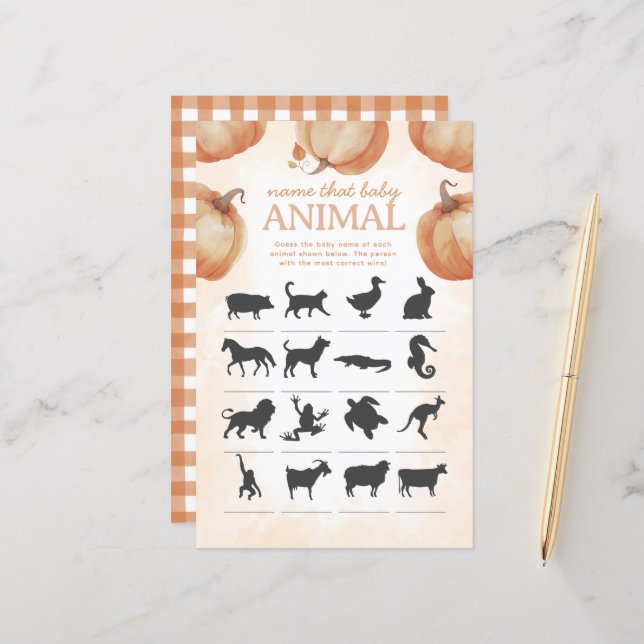 Fall Pumpkin Name, dass Animal Baby Shooting Game (Vorderseite/Rückseite Beispiel)