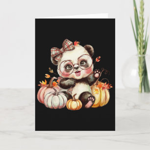 Fall Pumpkin Niedlich Panda Bar Herbst Thanksgiv Karte