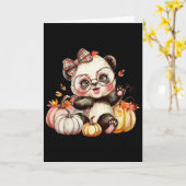 Fall Pumpkin Niedlich Panda Bar Herbst Thanksgiv Karte (Gelbe Blume)