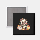 Fall Pumpkin Niedlich Panda Bar Herbst Thanksgiv Magnet (Vorderseite/Rückseite)