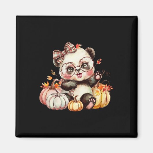 Fall Pumpkin Niedlich Panda Bar Herbst Thanksgiv Magnet (Vorne)