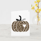 Fall Pumpkin Niedlicher Erntedank Herbstleopard Pu Karte (Gelbe Blume)