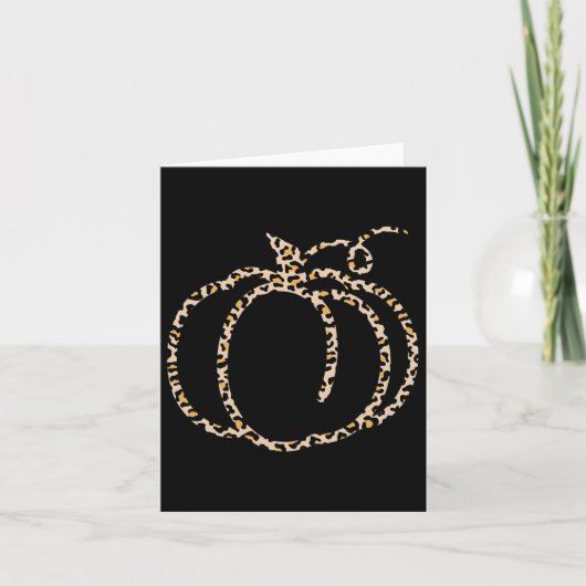 Fall Pumpkin Niedlicher Erntedank Herbstleopard Pu Karte (Vorderseite)