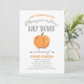 Fall Pumpkin Ombre | Einladung der Babydusche (Stehend Vorderseite)