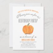 Fall Pumpkin Ombre TWINS Erster Geburtstag Einladu Einladung (Vorderseite)