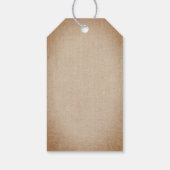 Fall Pumpkin Orange Floral & Burlap Baby Dusche Geschenkanhänger (Rückseite)