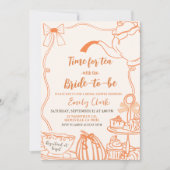 Fall Pumpkin Orange Scribble Hand gezogen nach Einladung (Vorderseite)