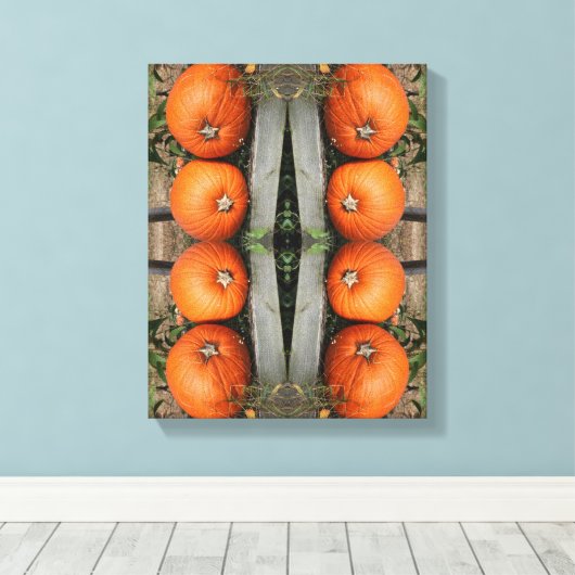 Fall Pumpkin Pair Abstrakt Leinwanddruck (Insitu (Holzboden))