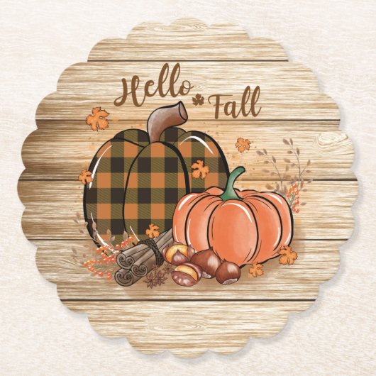 Fall Pumpkin Paper Untersetzer (Vorderseite)