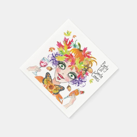 Fall Pumpkin Party bis Santa Comes Paper Napkin Serviette (Ecke)